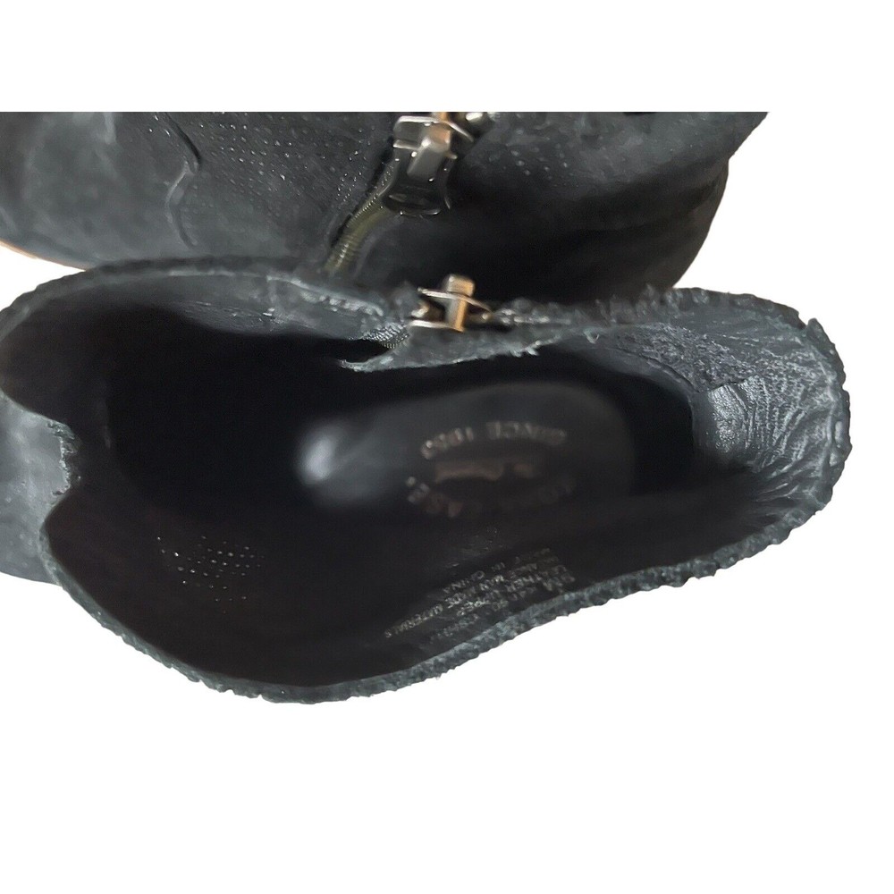 Kork-Ease Sherill Booties Ankle Boots Heels Suede Leather Zip Black Womens 9 - Picture 10 of 11